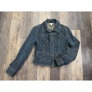Ann Taylor LOFT Womens Denim Jacket Medium Wash Blue Jean Jacket Size 2